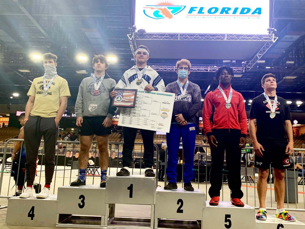 South Dade freshman Sawyer Bartelt capped off an undefeated 35-0 season with a state championship win in the 195 over Osceola senior Nolin Eaddy.